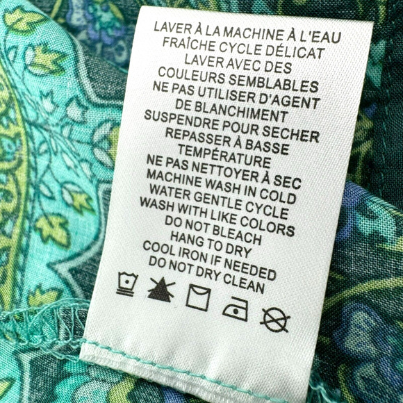 CUPCAKES AND CASHMERE Large Blue Floral Kimono Cardigan Swimwear Cover Up Boho - Picture 8 of 10